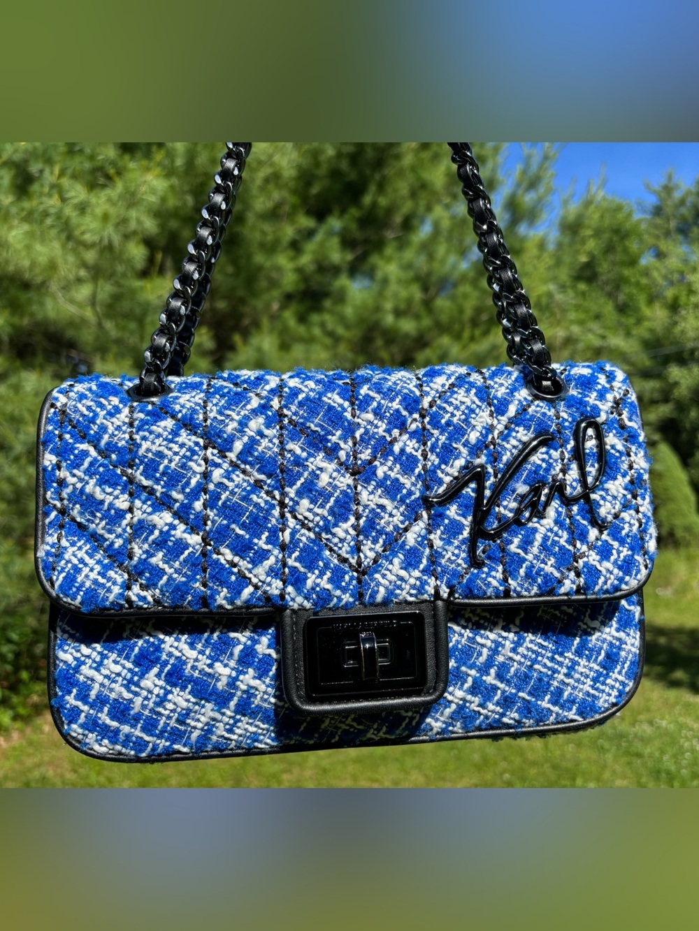 Karl Lagerfeld Agyness Tweed Crossbody Bag